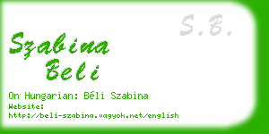 szabina beli business card