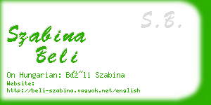 szabina beli business card